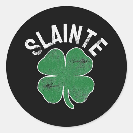 Slainte Beer Drink Irish ST PATRICKS DAY Ronde Sticker (Voorkant)