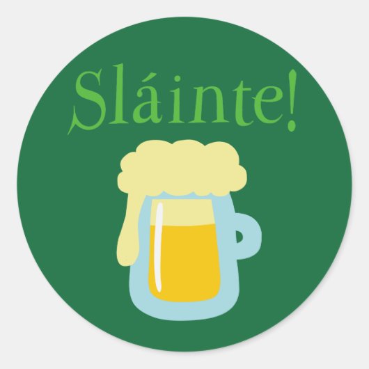Sláinte Beer Ronde Sticker (Voorkant)