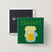 Sláinte Beer Vierkante Button 5,1 Cm (Voorkant /achterkant)
