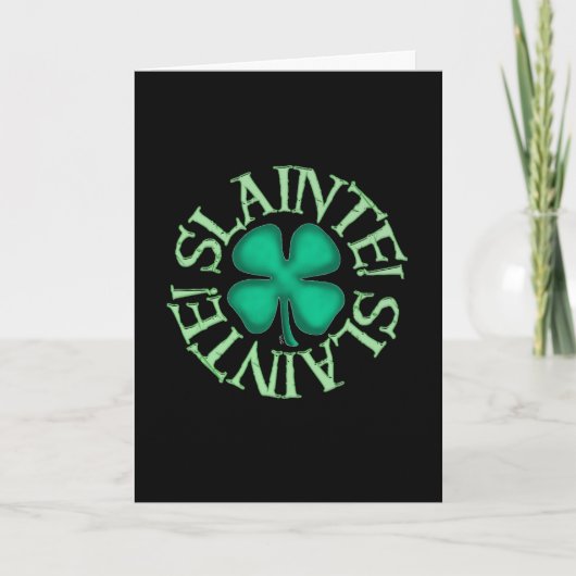Slainte black greeting card kaart (Voorkant)