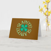 Slainte brown greeting card kaart (Gele Bloem)