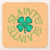 Slainte, bruin papier drinkt zowat kusten kartonnen onderzetters (Voorkant)