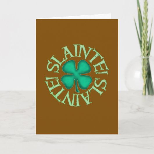 Slainte bruine wenskaart kaart (Voorkant)