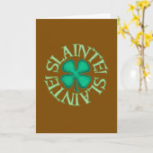 Slainte bruine wenskaart kaart (Gele Bloem)