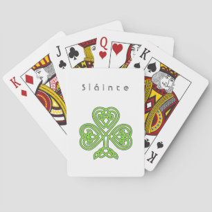 Slainte Celtic Design Shamrock St. Patrick's Day Pokerkaarten