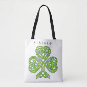 Slainte Celtic Irish Shamrock Design Tote Bag (Voorkant)