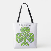 Slainte Celtic Irish Shamrock Design Tote Bag (Achterkant)