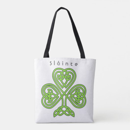 Slainte Celtic Irish Shamrock Design Tote Bag (Achterkant)