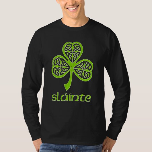 Sláinte Celtic Knot C St Patrick's Day Gaelic Slai T-shirt (Voorkant)