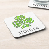 Slainte Celtic Shamrock Green St. Patrick's Day Bier Onderzetter (Linkerzijde)