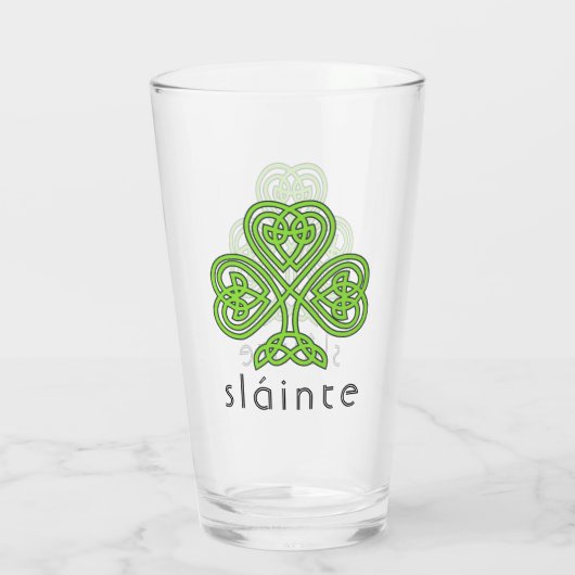 Slainte Celtic Shamrock Green St. Patrick's Day Glas (Achterkant)