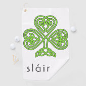 Slainte Celtic Shamrock Green St. Patrick's Day Golfhanddoek (Insitu)