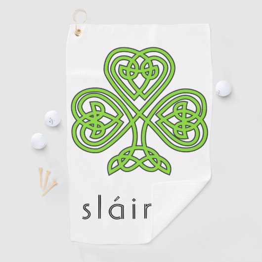 Slainte Celtic Shamrock Green St. Patrick's Day Golfhanddoek (Insitu)