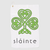 Slainte Celtic Shamrock Green St. Patrick's Day Golfhanddoek (Voorkant)