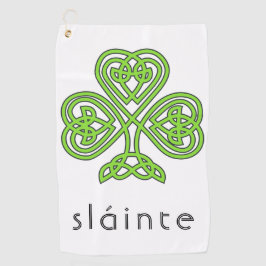 Slainte Celtic Shamrock Green St. Patrick's Day Golfhanddoek