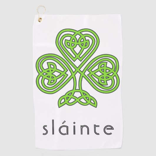 Slainte Celtic Shamrock Green St. Patrick's Day Golfhanddoek (Voorkant)