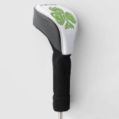 Slainte Celtic Shamrock Green St. Patrick's Day Golfheadcover (Schuin)
