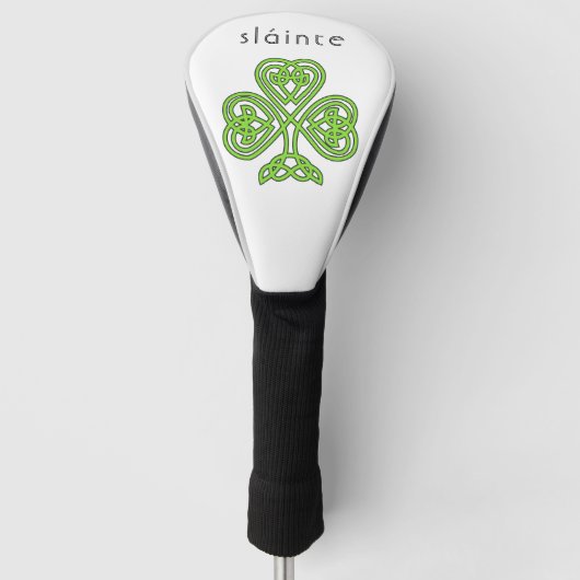 Slainte Celtic Shamrock Green St. Patrick's Day Golfheadcover (Voorkant)