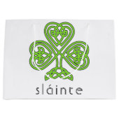 Slainte Celtic Shamrock Green St. Patrick's Day Groot Cadeauzakje (Voorkant)