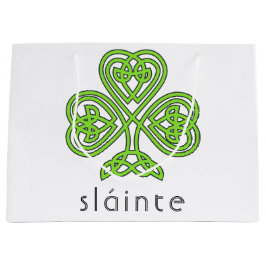 Slainte Celtic Shamrock Green St. Patrick's Day Groot Cadeauzakje