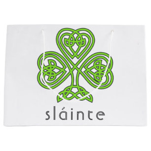 Slainte Celtic Shamrock Green St. Patrick's Day Groot Cadeauzakje