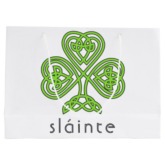 Slainte Celtic Shamrock Green St. Patrick's Day Groot Cadeauzakje (Achterkant)