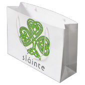 Slainte Celtic Shamrock Green St. Patrick's Day Groot Cadeauzakje (Achterkant Gekanteld)