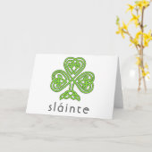 Slainte Celtic Shamrock Green St. Patrick's Day Kaart (Gele Bloem)