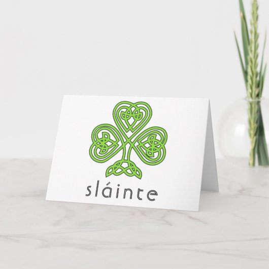 Slainte Celtic Shamrock Green St. Patrick's Day Kaart (Voorkant)