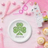 Slainte Celtic Shamrock Green St. Patrick's Day Papieren Bordje (Feest)
