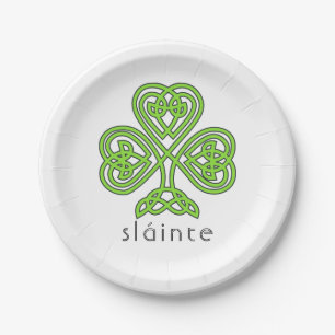 Slainte Celtic Shamrock Green St. Patrick's Day Papieren Bordje