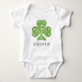 Slainte Celtic Shamrock Green St. Patrick's Day Romper (Voorkant)