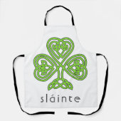 Slainte Celtic Shamrock Green St. Patrick's Day Schort (Voorkant)