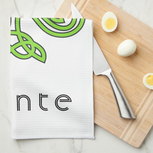 Slainte Celtic Shamrock Green St. Patrick's Day Theedoek (Quarter Fold)