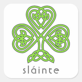 Slainte Celtic Shamrock Green St. Patrick's Day Vierkante Sticker
