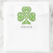 Slainte Celtic Shamrock Green St. Patrick's Day Vierkante Sticker (Tas)