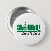 Sláinte. Cheers & Beers. St. Patrick's Day Ronde Button 7,6 Cm (Voorkant /achterkant)