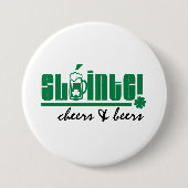 Sláinte. Cheers & Beers. St. Patrick's Day Ronde Button 7,6 Cm (Voorkant)