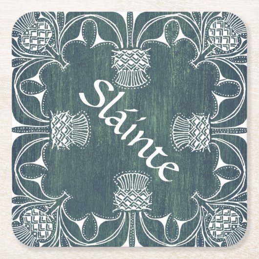 Sláinte Cheers Scottish Thistle Onderzetter (Voorkant)