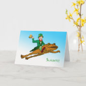 Sláinte Cheers voor St. Patrick's Day Beer Pun Kaart (Gele Bloem)