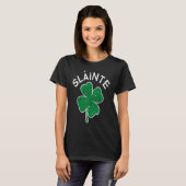 Slainte Drinking Lucky C St Patrick's Day Distress T-shirt (Voorkant volledig)