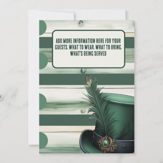 Slainte en Happy St Patrick's Day Party Kaart (Achterkant)