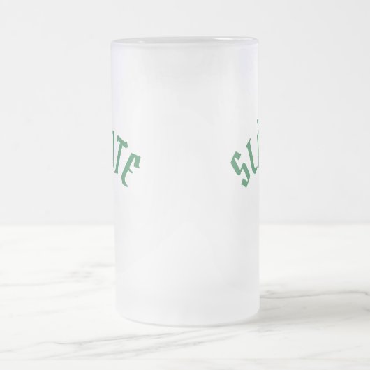 SLÁINTE Funny Irish St. Patrick's Day Green Clover Matglas Bierpul (Center)