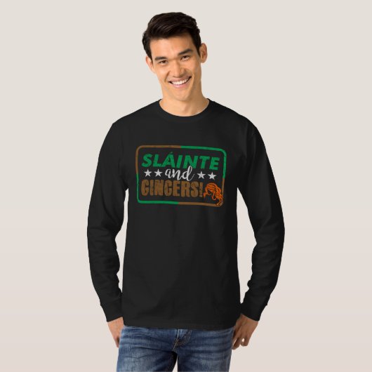 Slainte Gingers Irish Expression St Patricks Day   T-shirt (Voorkant volledig)