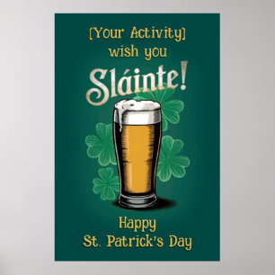 Slàinte! Glasheen Saint Patrick's Day Pint Bier Poster