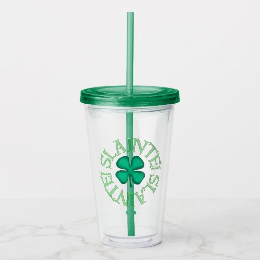 Slainte green acrylic tumbler acryl drinkbeker (Voorkant)