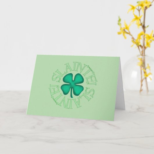 Slainte green greeting card kaart (Gele Bloem)