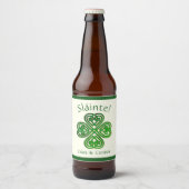 Sláinte Groene Keltische Ierse Shamrock Naam Bier Etiket (Voorkant)