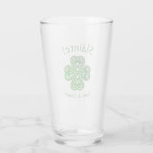 Sláinte Groene Keltische Ierse Shamrock Naam Glas (Achterkant)