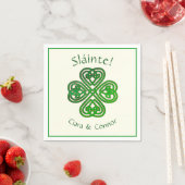 Sláinte Groene Keltische Ierse Shamrock Naam Servet (Insitu)